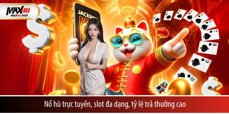 Nổ hũ trực tuyến, slot đa dạng, tỷ lệ trả thưởng cao